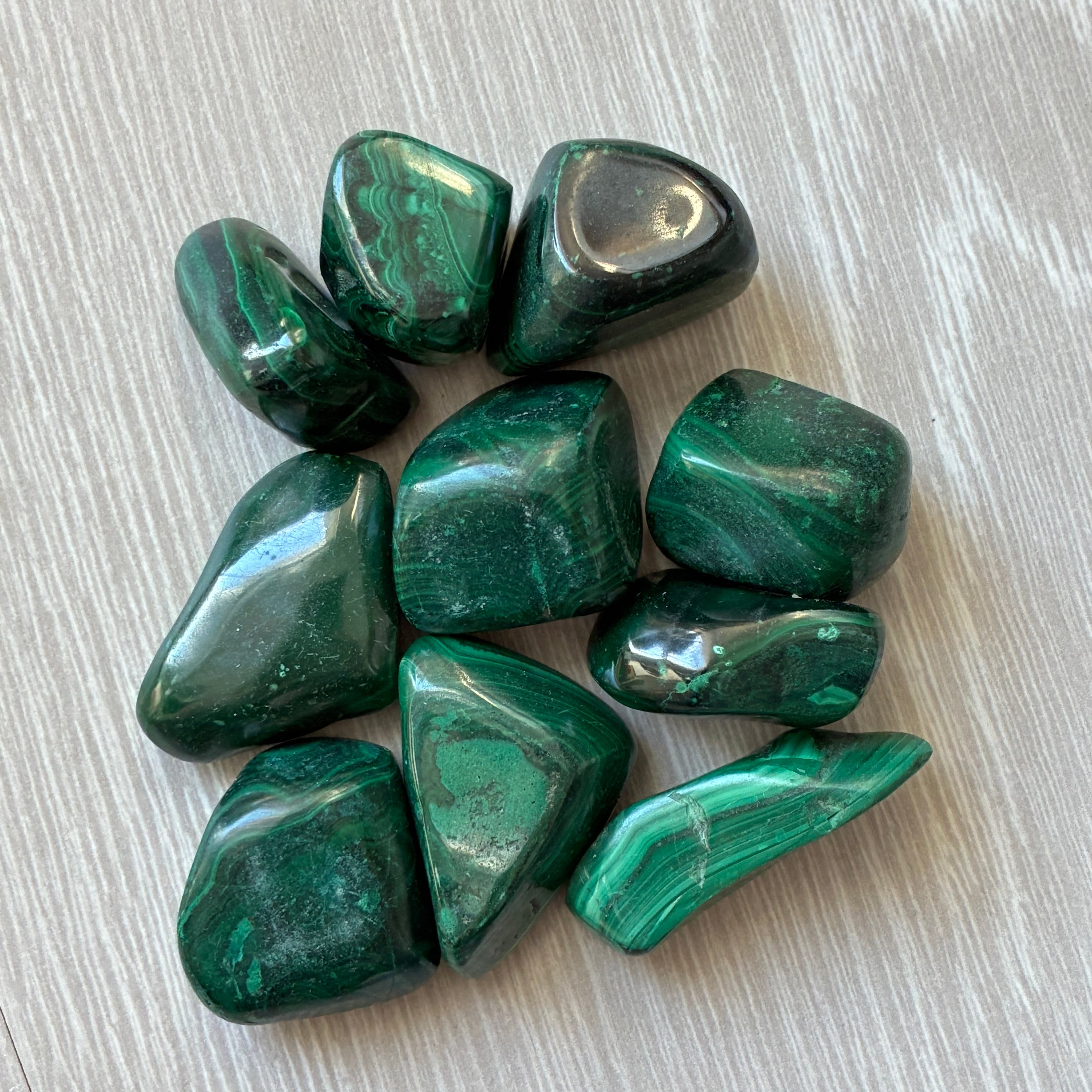 Malakiitti rumpuhiottu