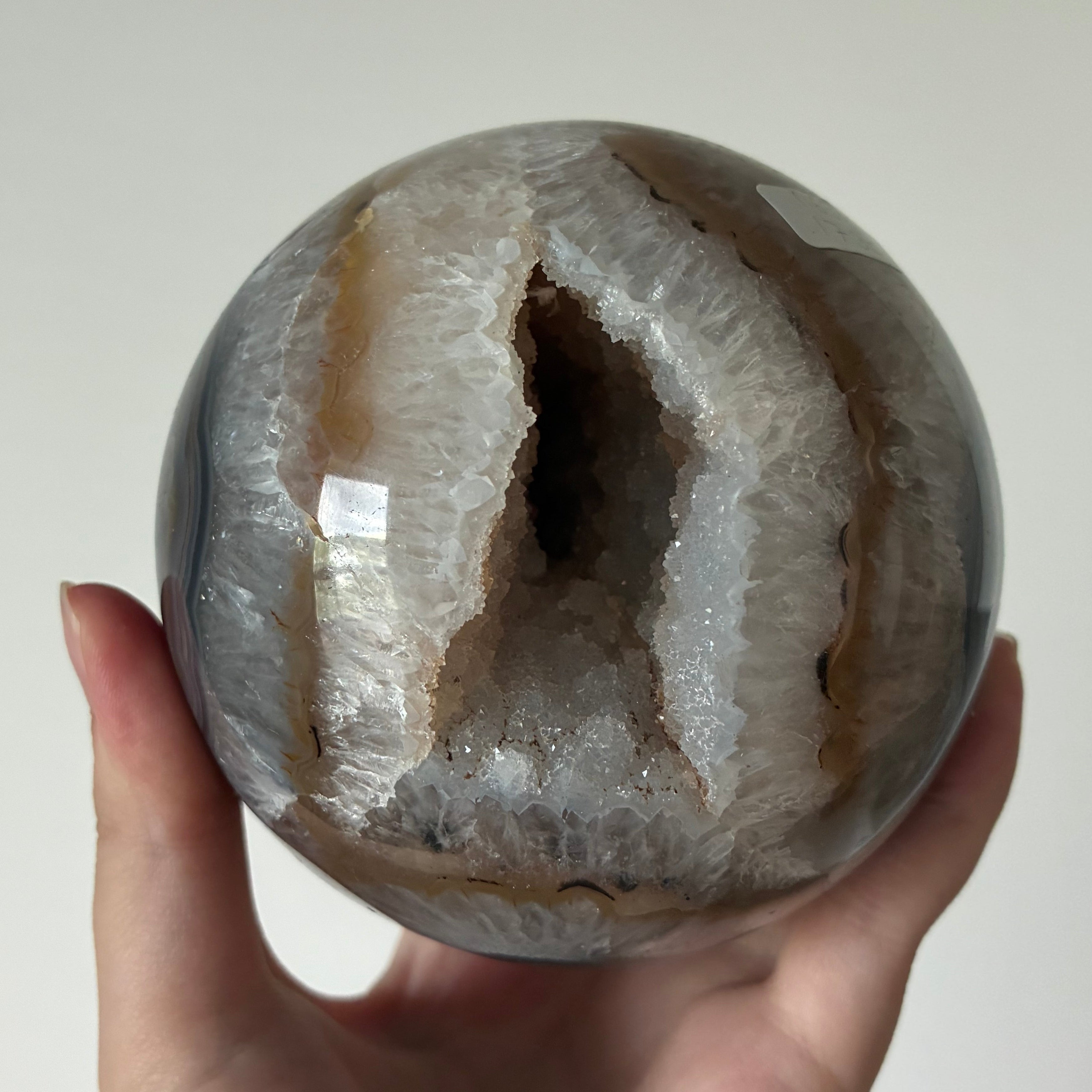 Druzy agate sphere