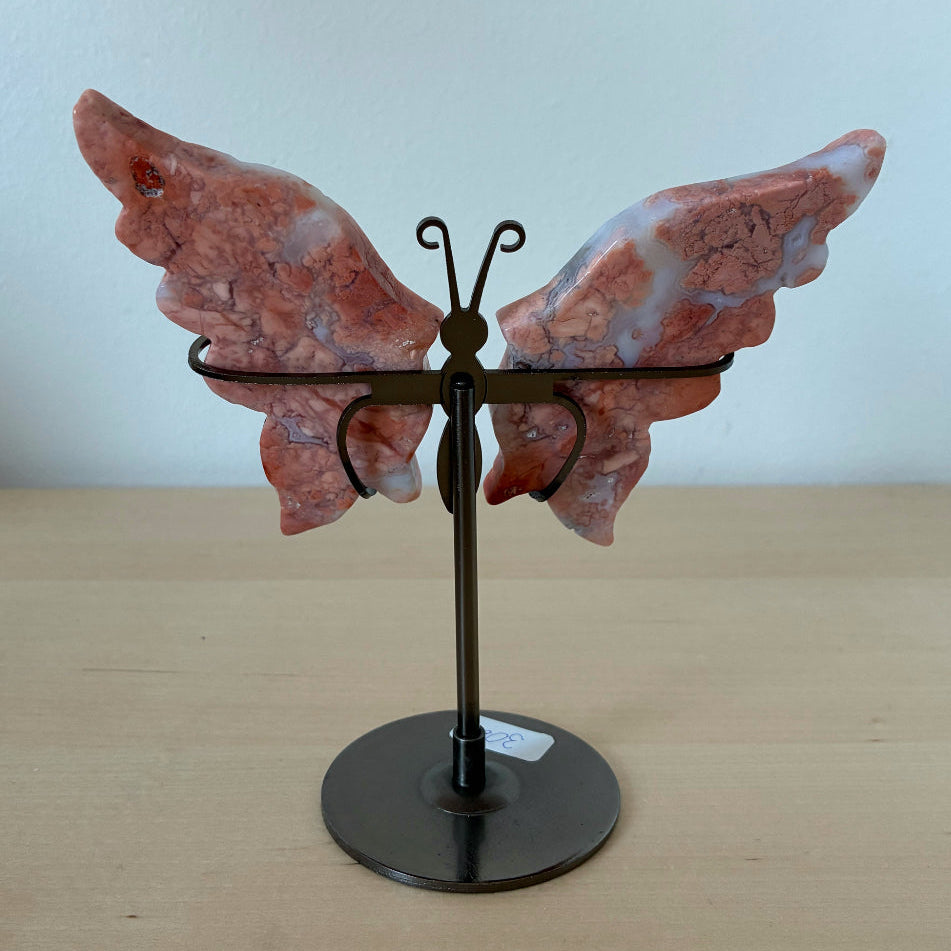 Cotton candy-akaatti perhonen