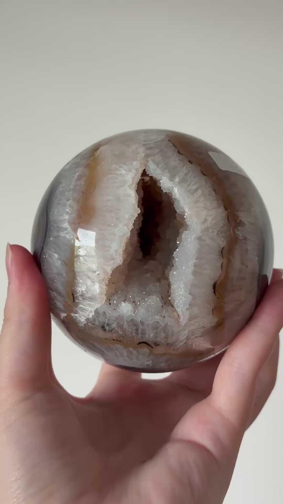 Druzy agate sphere